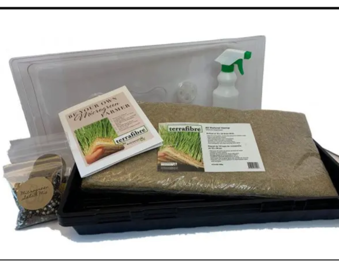 Grow-Your-Own Microgreen Kit - comes with our new Hemp grow mats! image 0