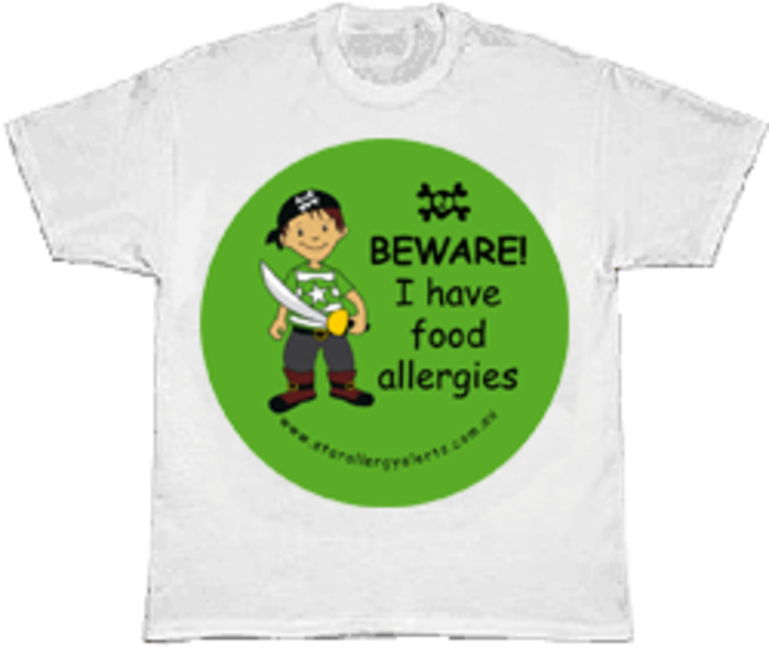 BEWARE! I have food allergies - kid's allergy alert t-shirt image 0
