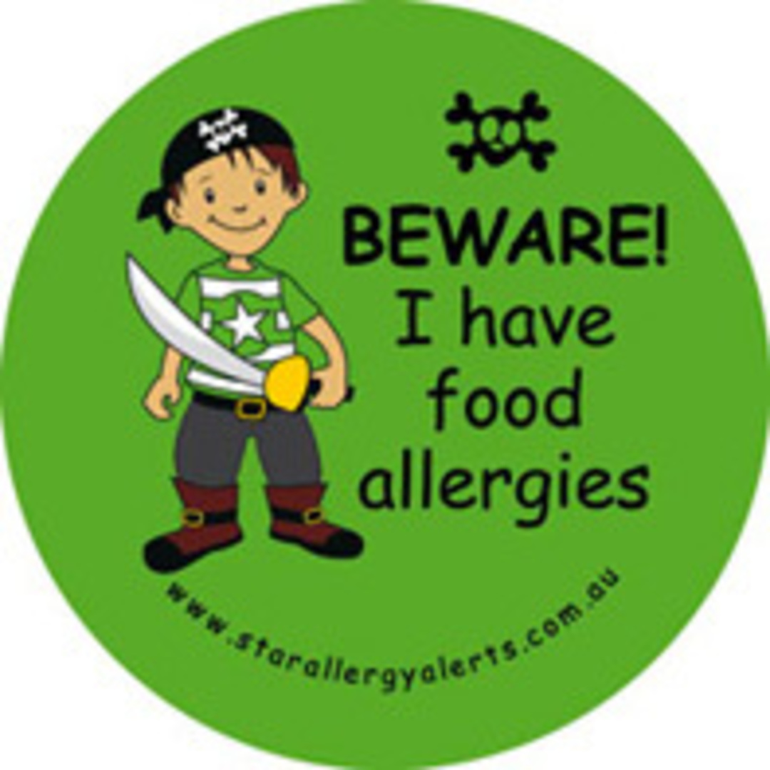 Beware! I Have Food Allergies Pirate Sticker Pack image 0