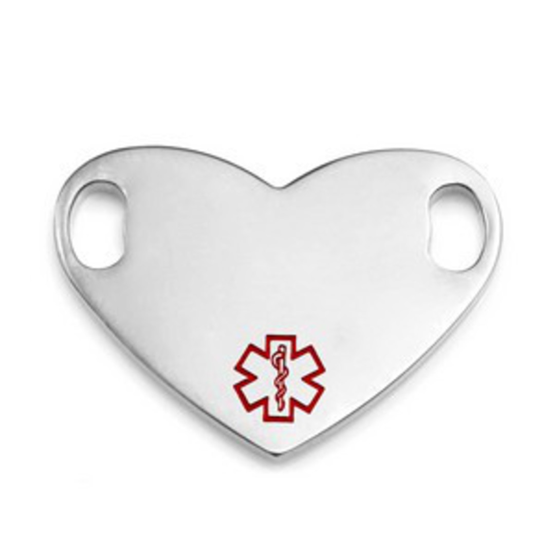 Stainless Steel Small Heart Symbol Medical ID Tag image 0