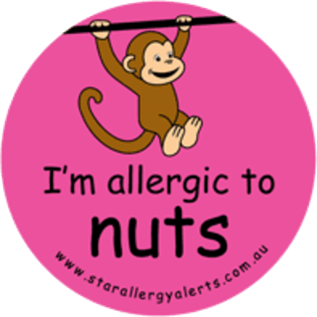I'm Allergic To Nuts Monkey Pink Sticker Pack image 0