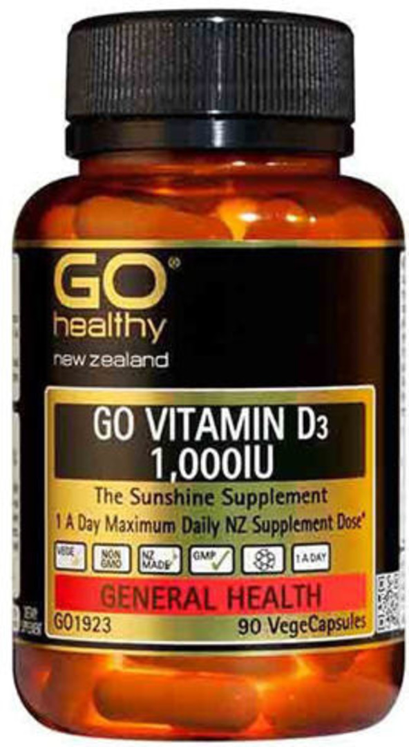 Go Vitamin D3 1,000IU 90 VegeCapsules image 0