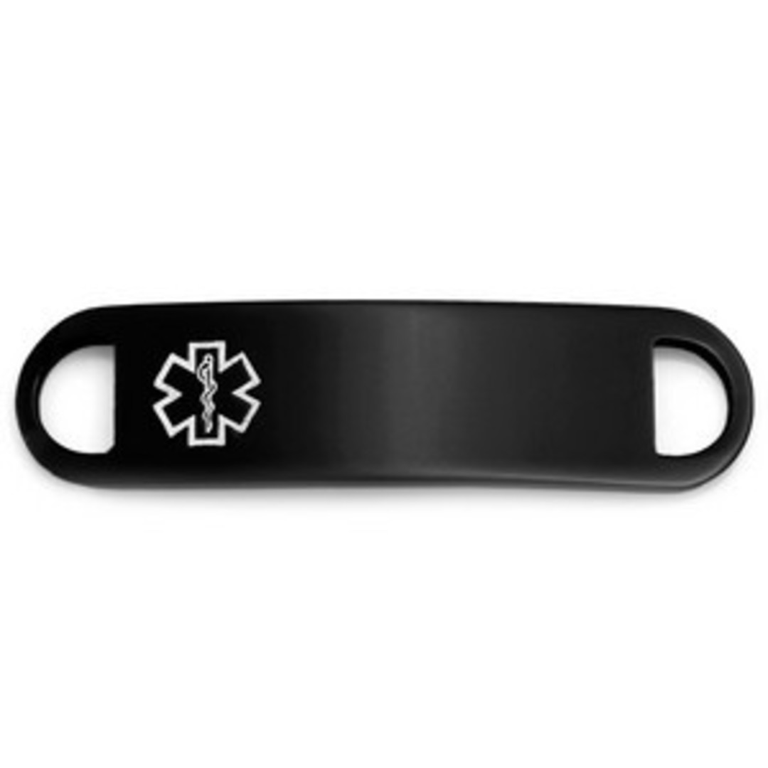 Black Steel Medical ID Bracelet Tag image 0