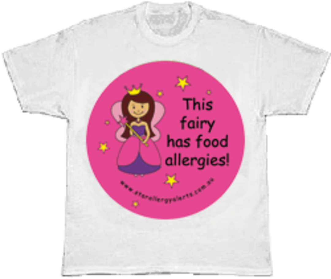 This fairy has food allergies! - kid's allergy alert t-shirt image 0