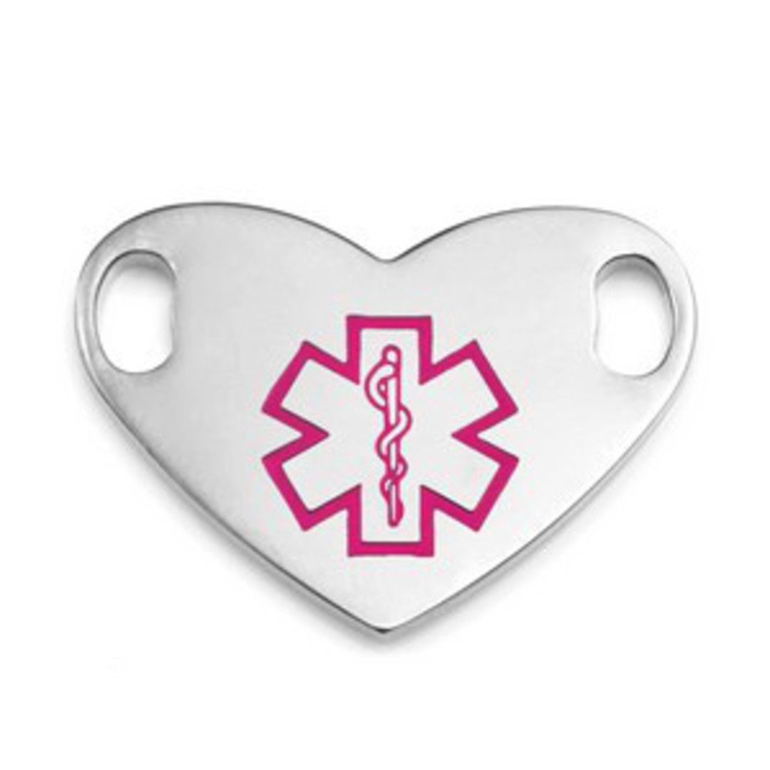 Stainless Steel Large Medical ID tag Heart image 1