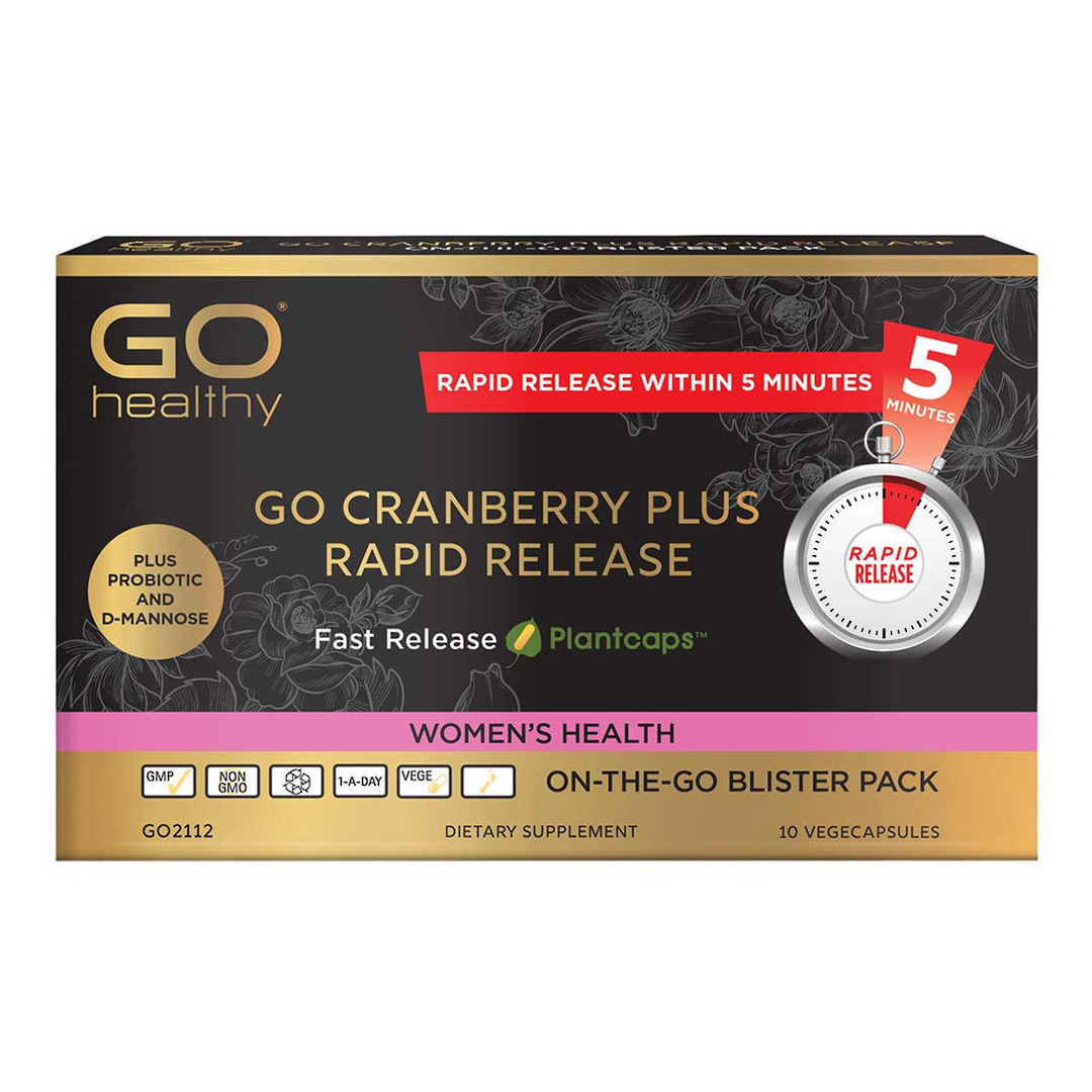 Go Cranberry Plus Rapid Release 10 VegeCapsules image 0