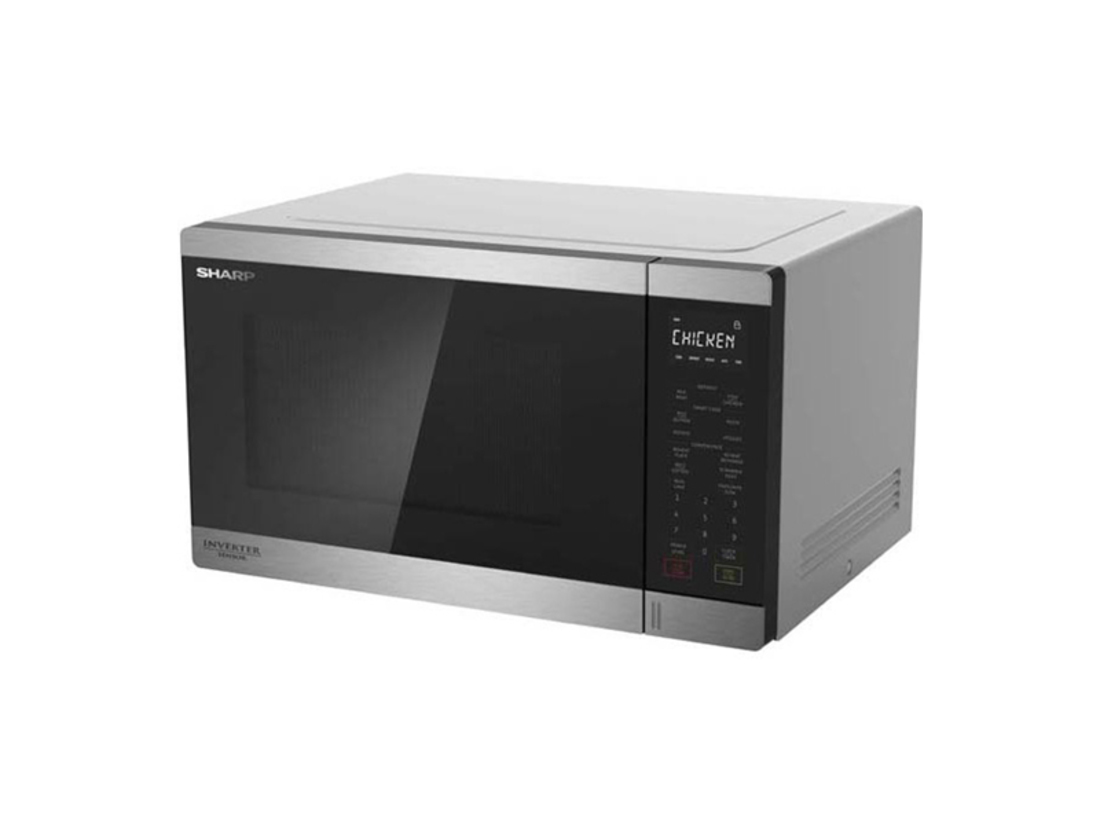 SHARP 1200W MIDSIZED STAINLESS STEEL MICROWAVE image 0