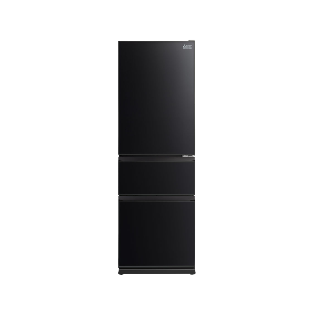 mitsubishi electric cx black glass multi drawer fridge freezer image 0