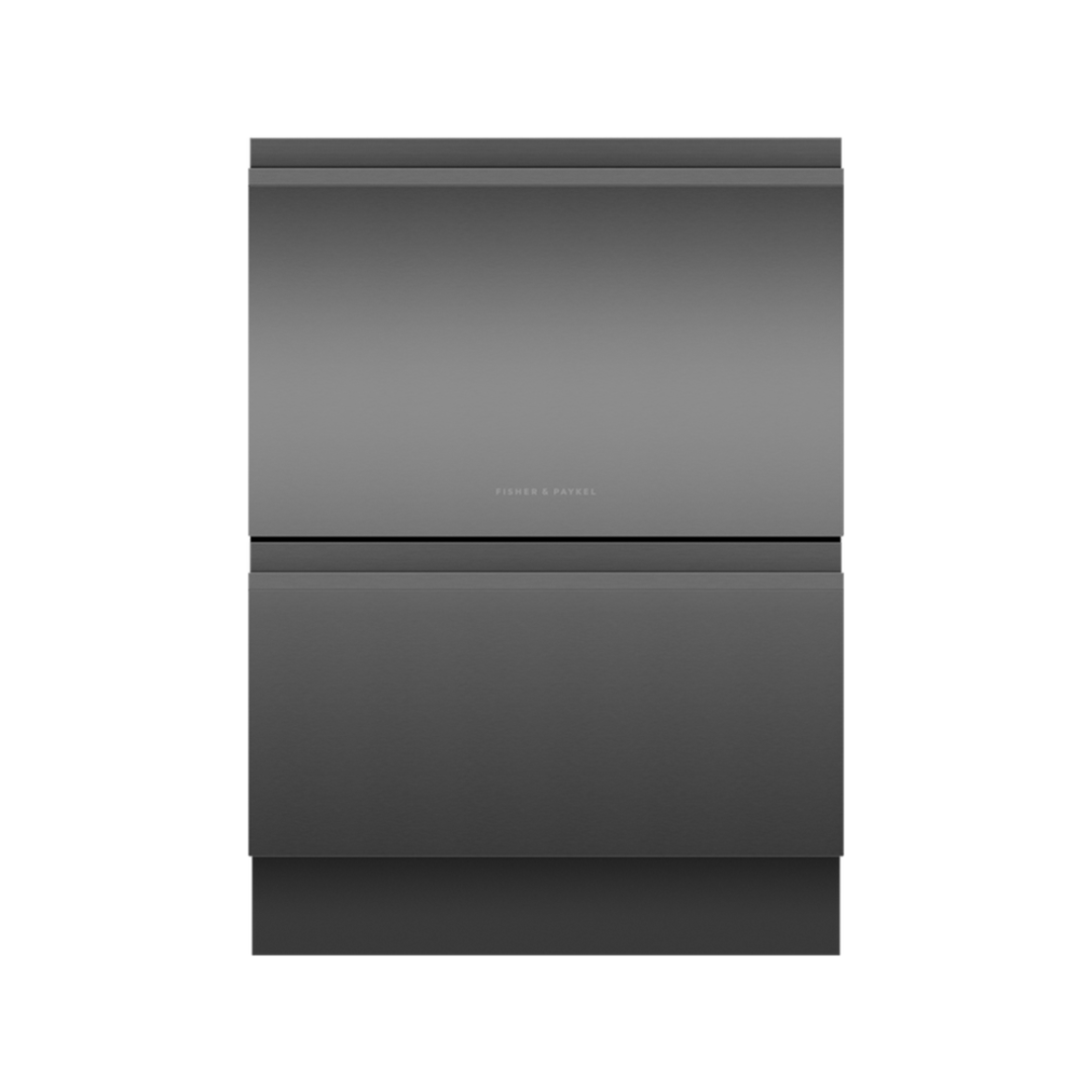 FISHER & PAYKEL 60CM BUILT UNDER BLACK STAINLESS STEEL SANITISE DOUBLE DISHDRAWER image 0