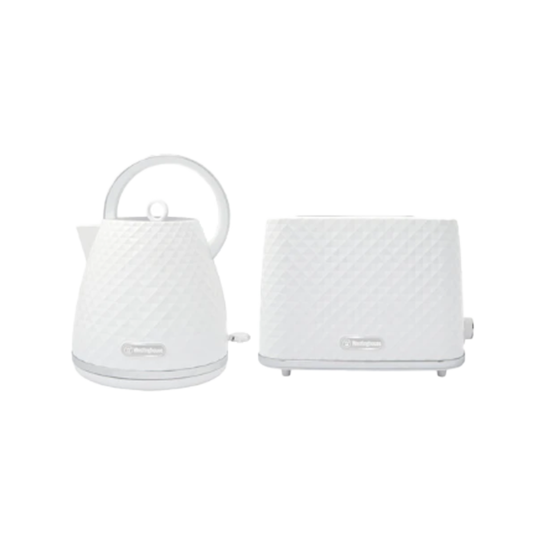 westinghouse white kettle and toaster pack image 0