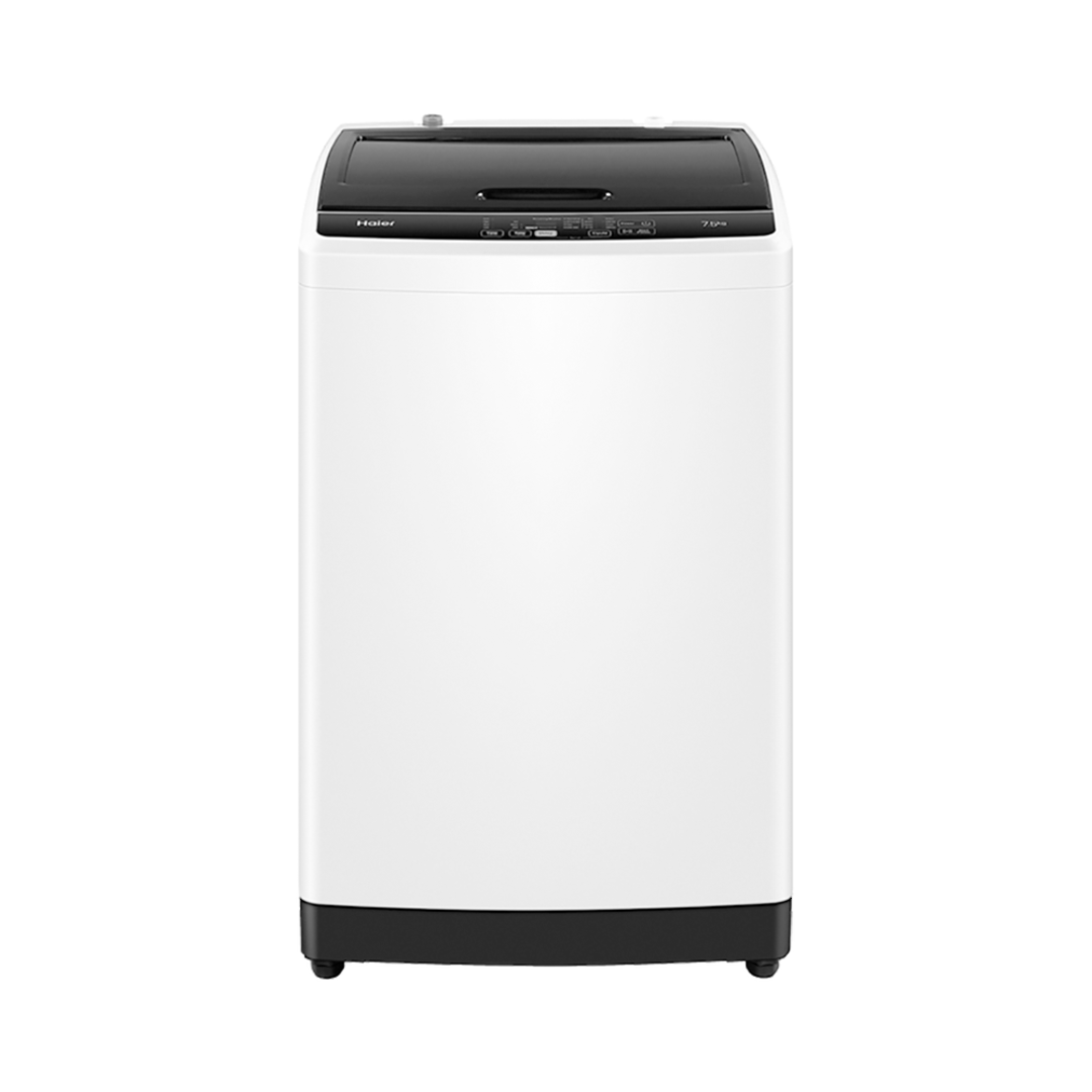 HAIER 7.5KG WHITE WITH BLACK LID TOP LOAD WASHING MACHINE image 0