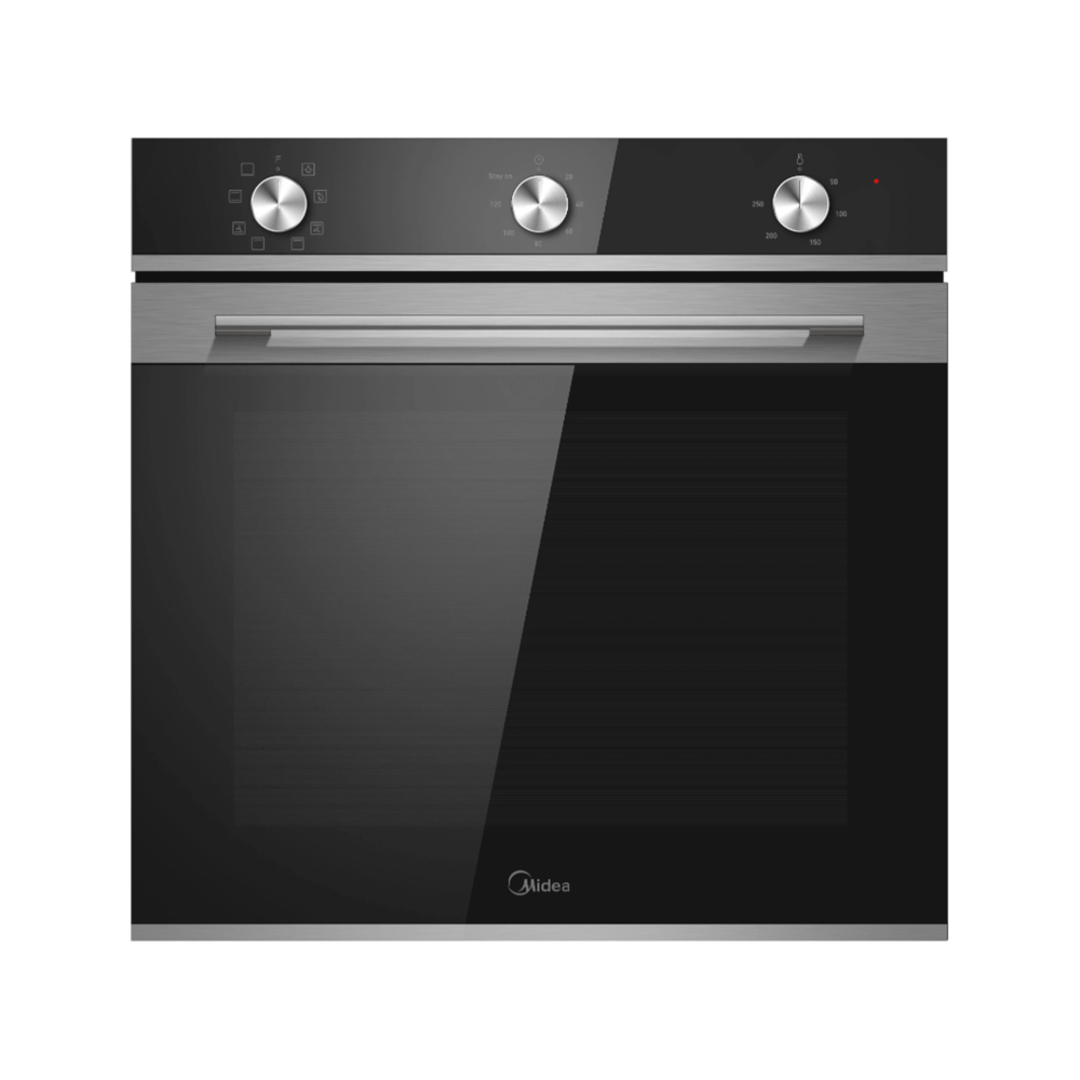 MIDEA 60CM 8 FUNCTION BLACK GLASS WALL OVEN image 0