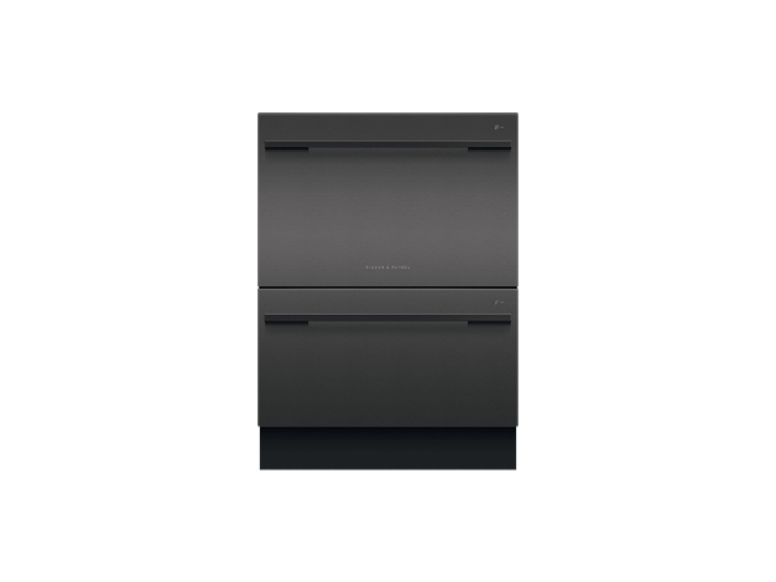 FISHER & PAYKEL 60CM BLACK STAINLESS STEEL SANITISE DOUBLE DISHDRAWER image 0