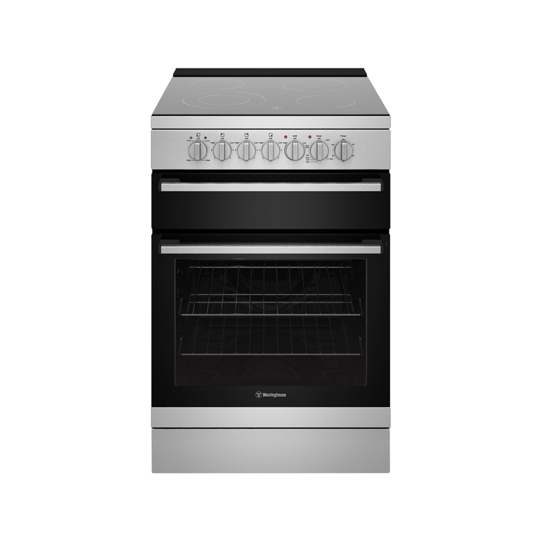 WESTINGHOUSE 60CM S/S FREESTANDING ELECTRIC OVEN WITH CERAMIC COOKTOP image 0
