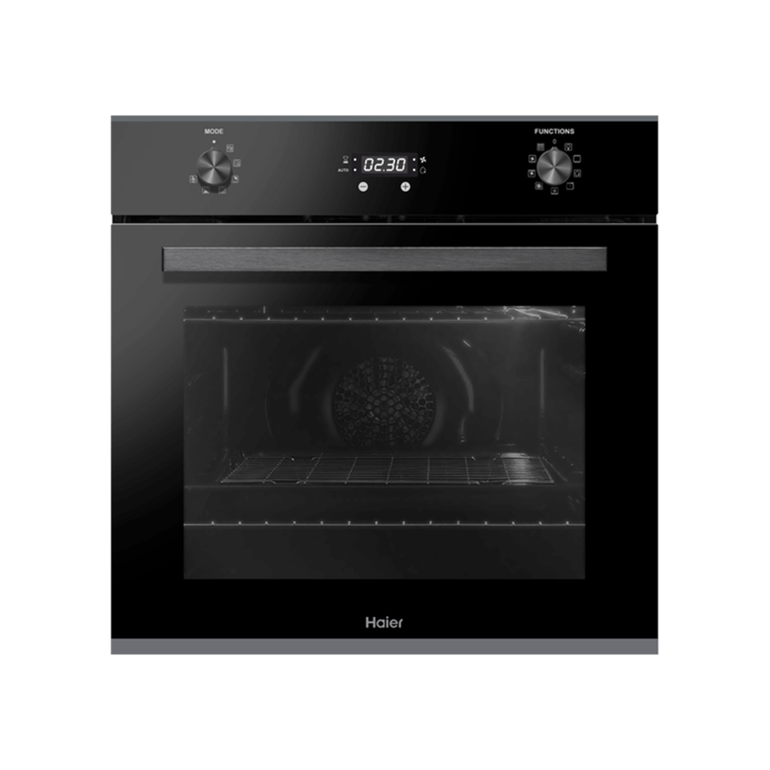 HAIER 8 FUNCTION 60CM SELF-CLEANING BLACK BUILT-IN OVEN image 0