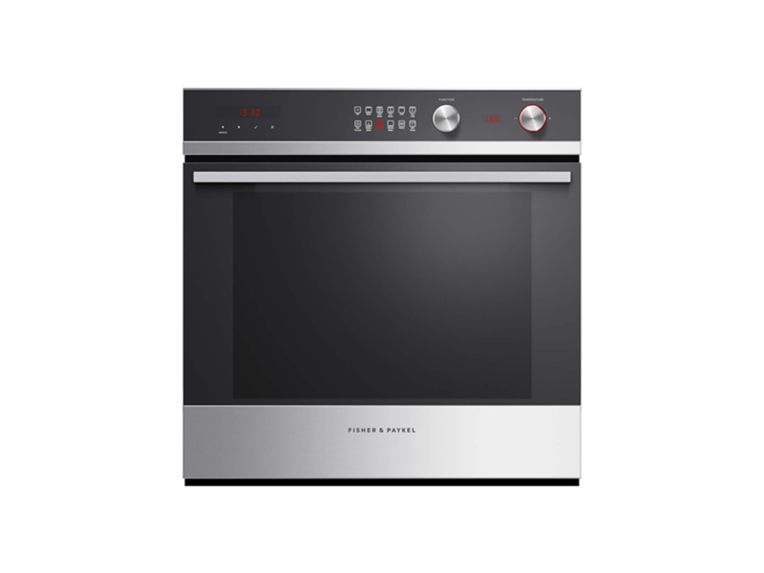 FISHER & PAYKEL 60CM 85L 11 FUNCTION STAINLESS STEEL PYROLYTIC BUILT-IN OVEN image 0
