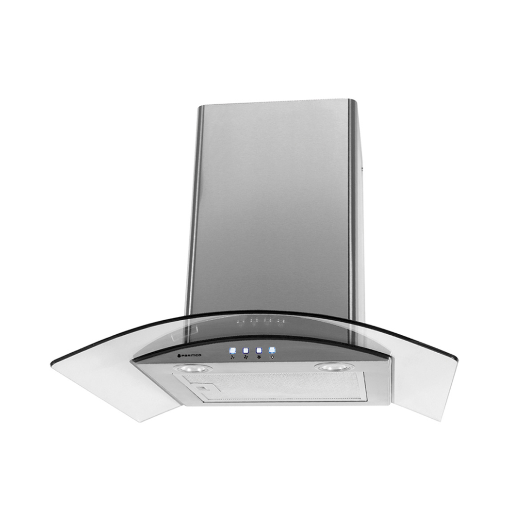 PARMCO CURVED GLASS LED 600MM CANOPY RANGEHOOD image 0