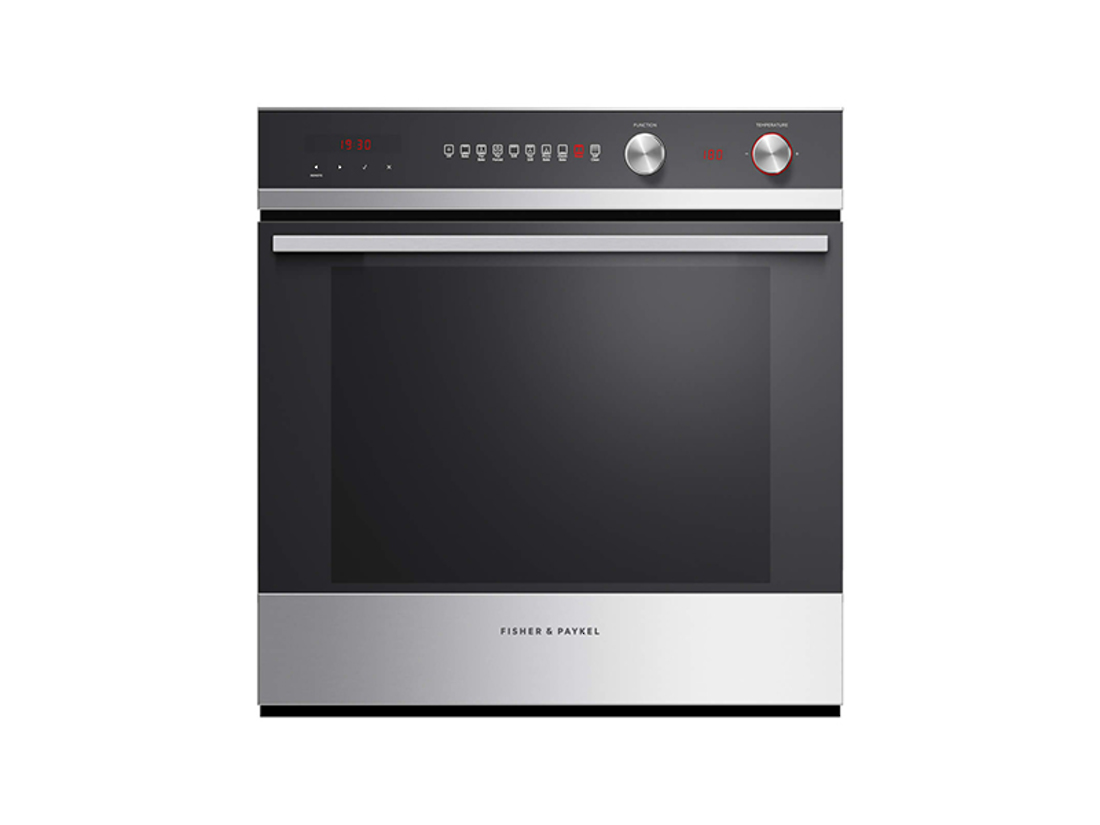 FISHER & PAYKEL 60CM 85L 9 FUNCTION BUILT-IN STAINLESS STEEL PYROLYTIC OVEN image 0