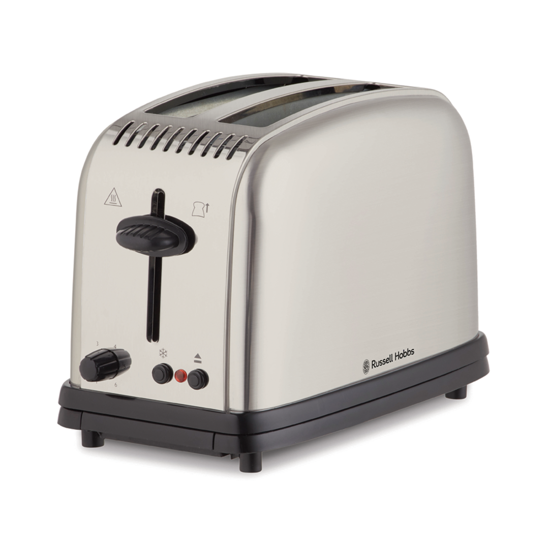 RUSSELL HOBBS CLASSIC 2 SLICE BRUSHED STAINLESS STEEL TOASTER image 0