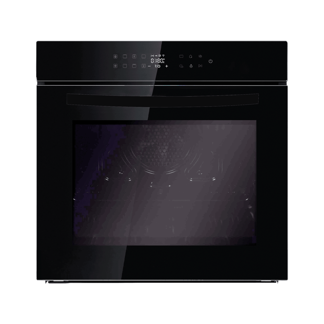 EUROTECH 60CM BLACK GLASS BUILT-IN PYROLYTIC OVEN image 0