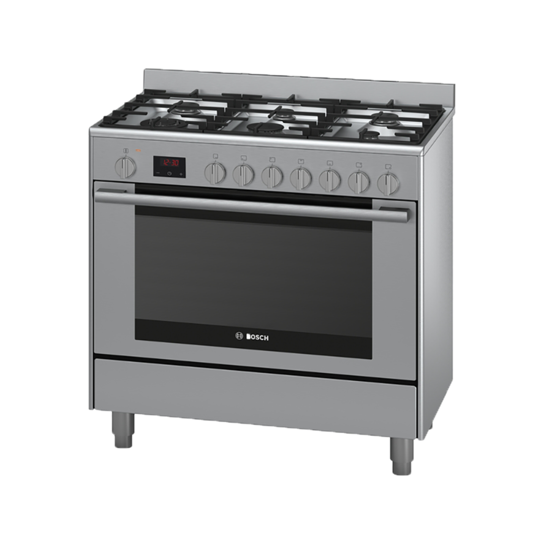 BOSCH SERIES 6 DUAL FUEL STAINLESS STEEL RANGE COOKER image 0