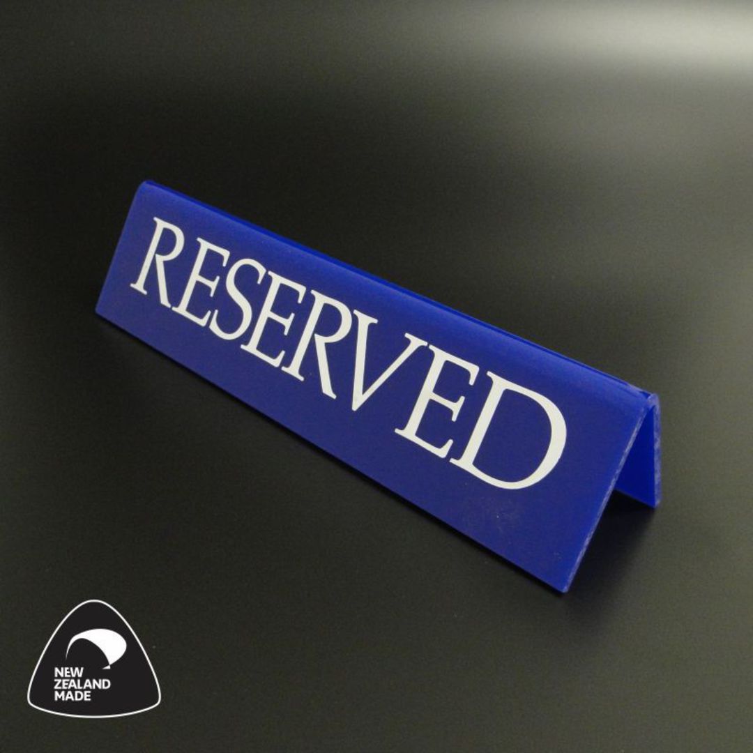 Large Blue RESERVED Table Sign image 0
