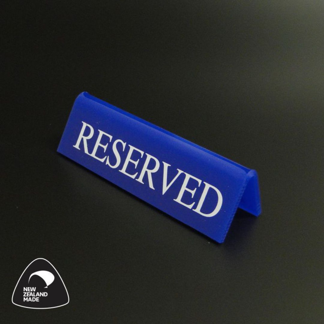 Small Blue RESERVED Table Sign image 0
