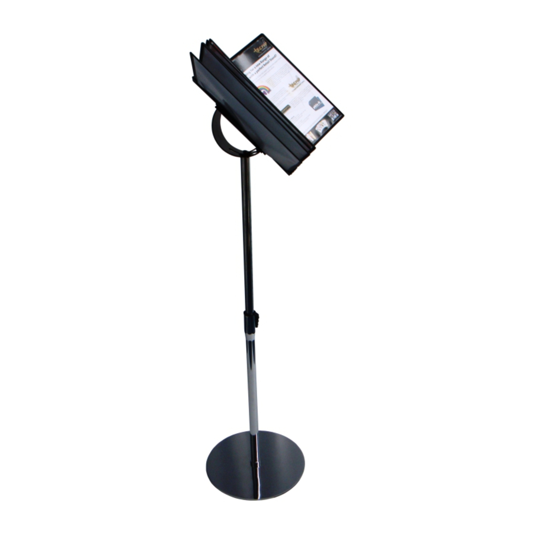 Menu Book Floor Stand, Chrome Pole and Base image 1