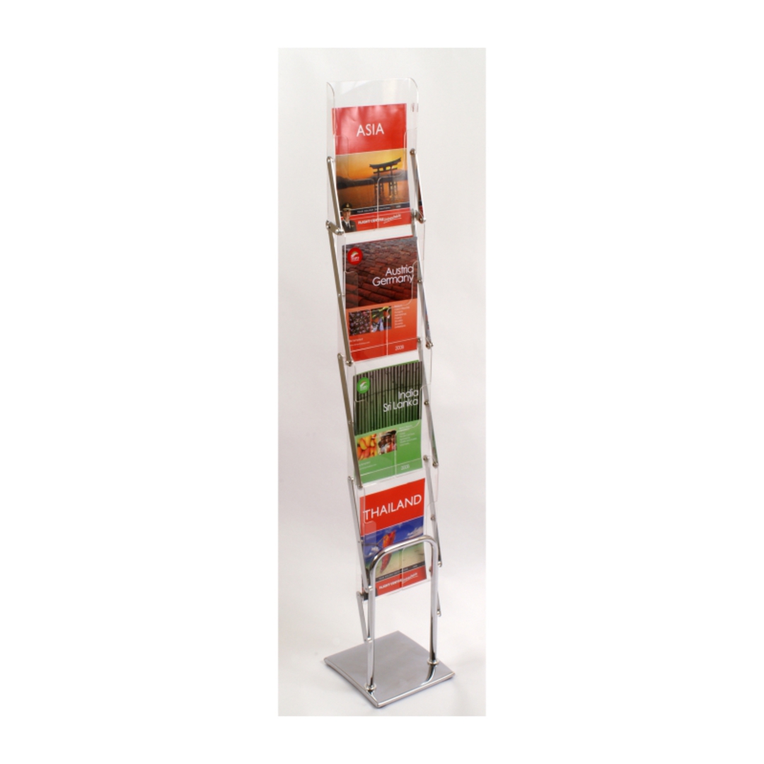 Literature Display Rack, Metal & Acrylic, Collapsible A4 x 4 image 0