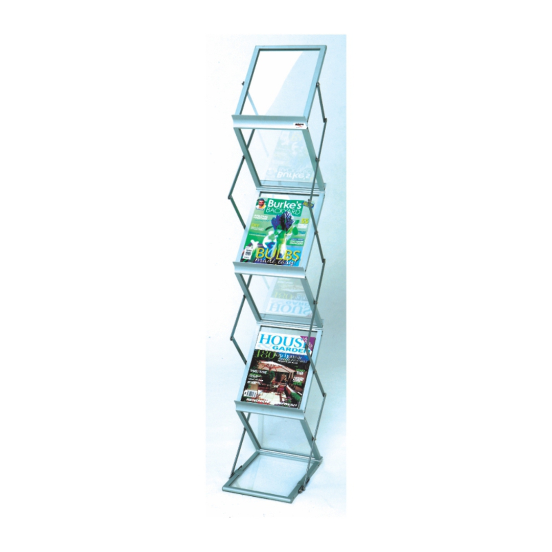 Literature Display Rack, Metal & Acrylic, A4 x 6 with Aluminium Carry Case image 0
