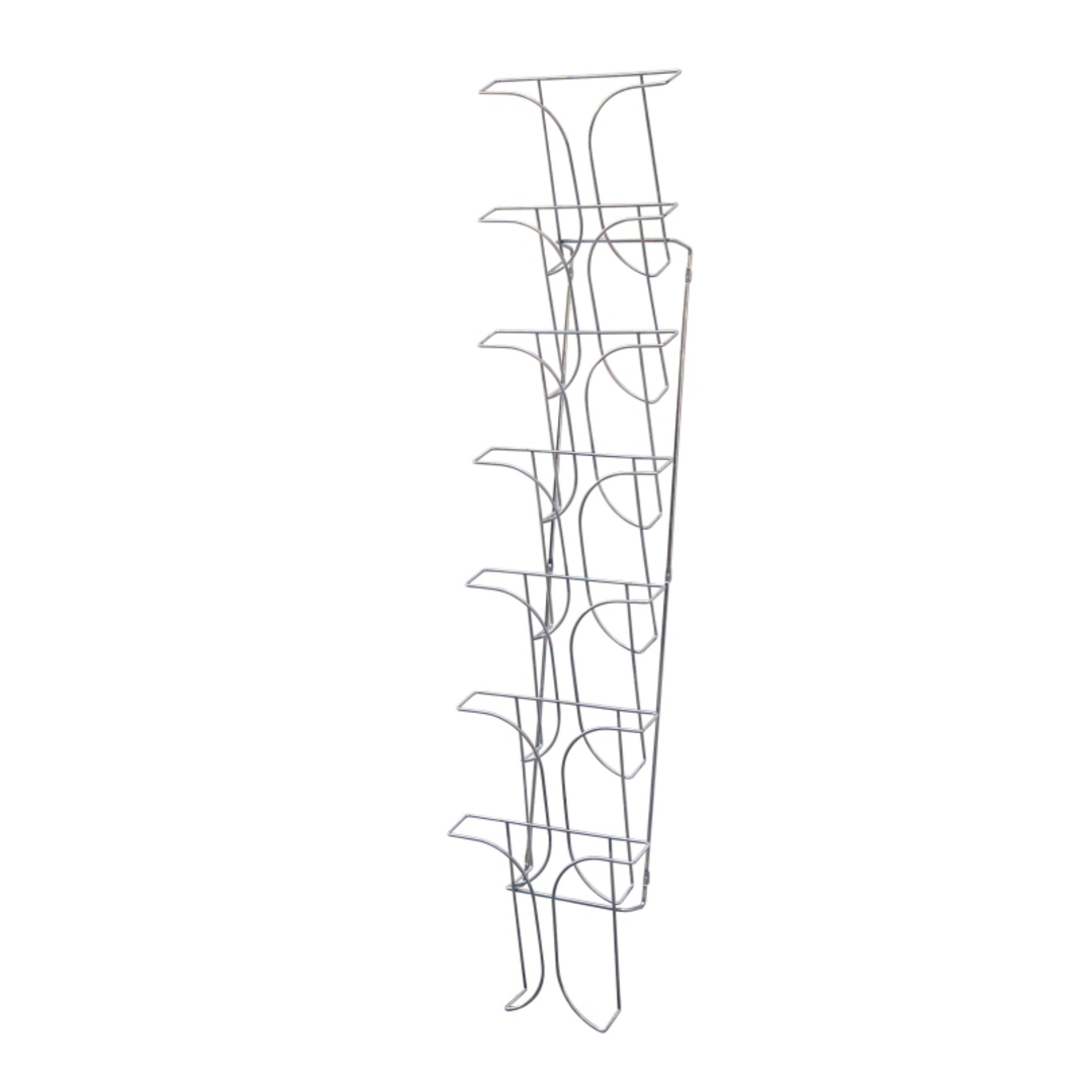 Chrome Wire Literature Holder Wall Mounted A4 7-pocket 7 Tier x 1 Wide image 0