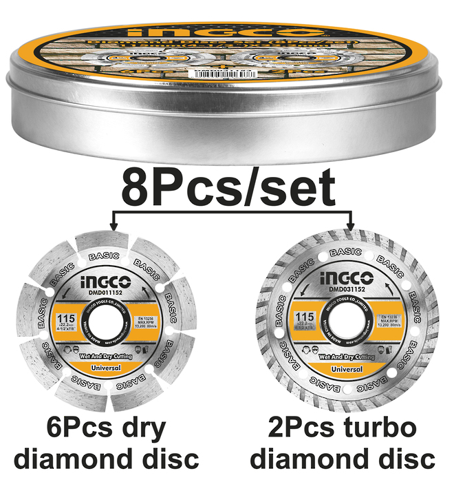 Ingco Diamond Discs Set 8 Pcs image 0