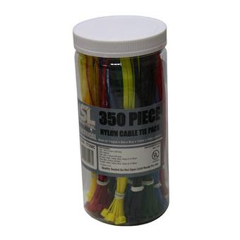 CABLE TIES ASSORTMENT COLOURED 350pk ISL image 0