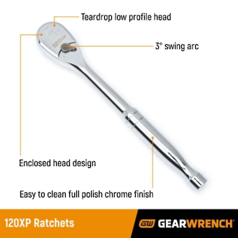 RATCHET 1/2"Dr 270mm 120 TOOTH GEARWRENCH image 0