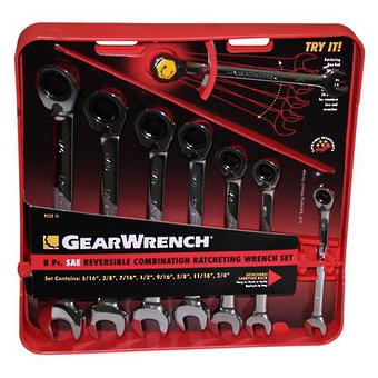 WRENCH RATCHET SET REVERSIBLE 5/16-3/4" 8pc GEARWRENCH image 0