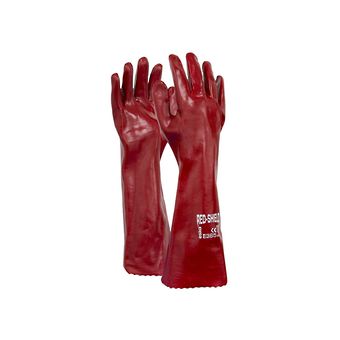 GLOVES PVC DIPPED LONG 450mm RED image 0