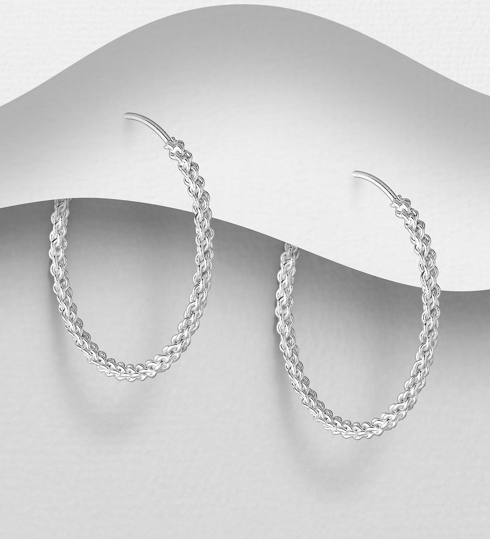 Sterling Silver Weave Hoop Earrings image 0