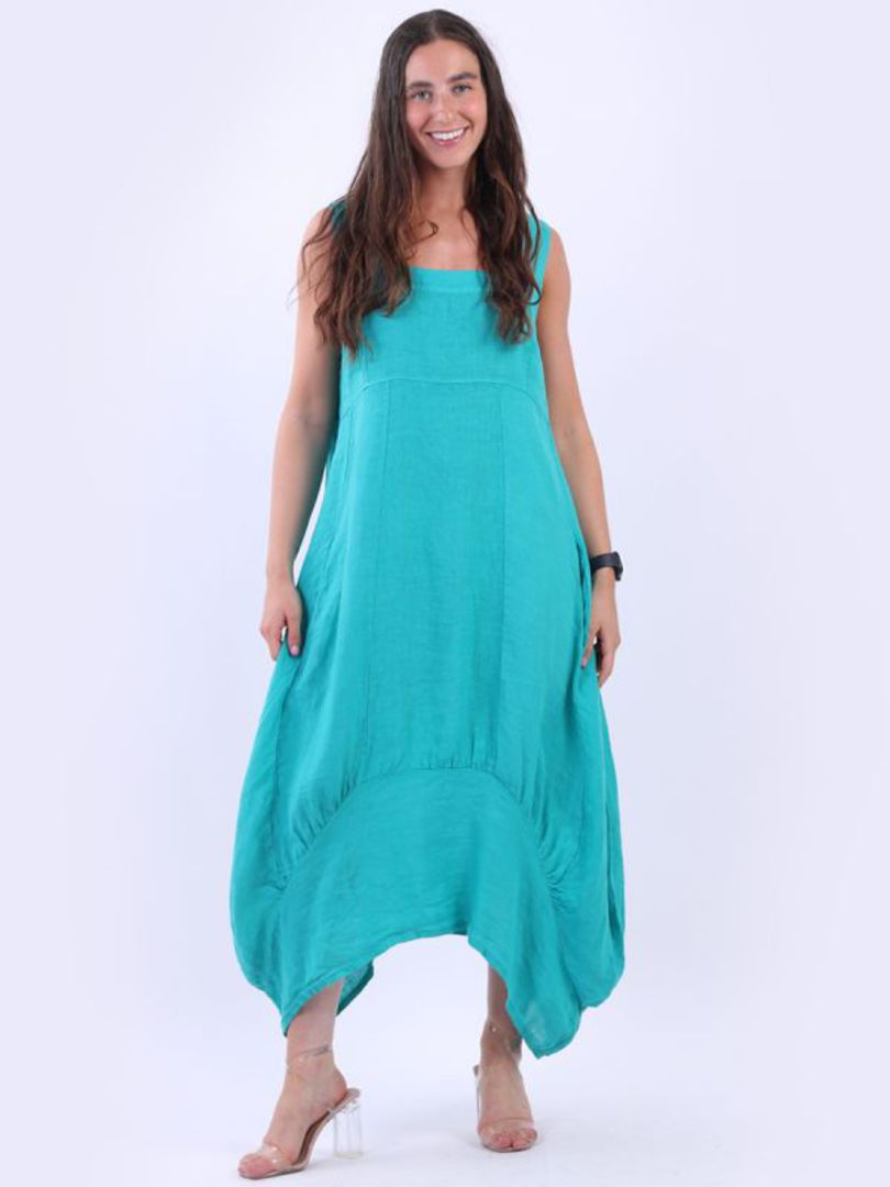Gabriella Linen Dress Aqua image 0