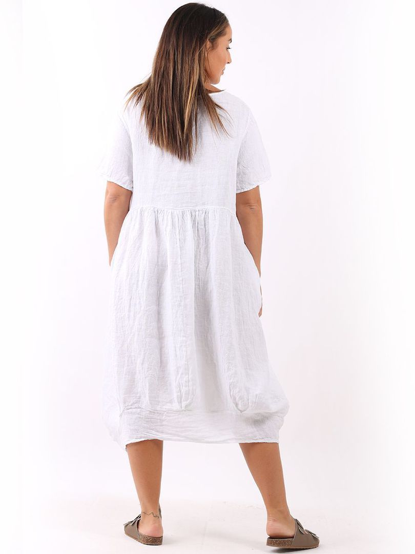 Mila Linen Dress White image 1