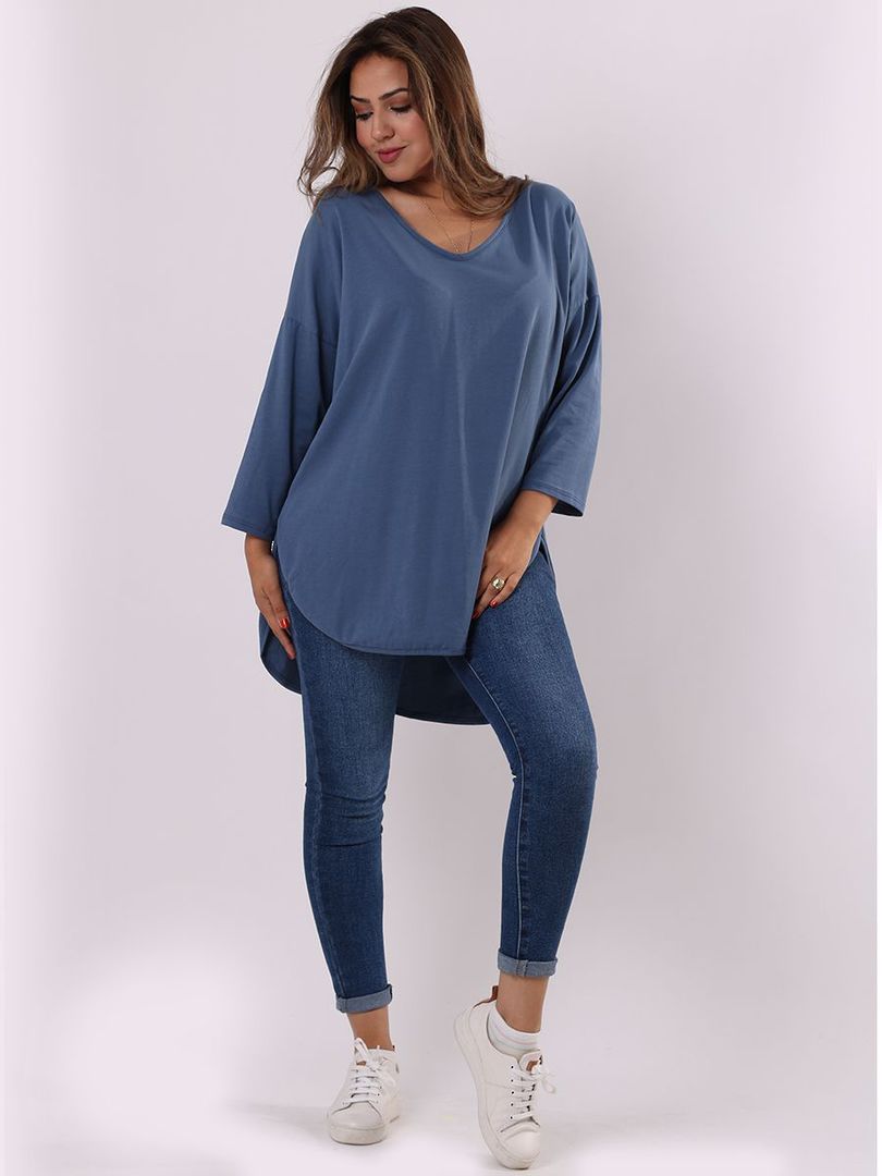 Amelia V Neck Top Denim image 3