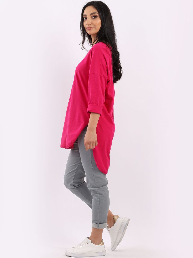 Amelia V Neck Top Fuchsia image 2