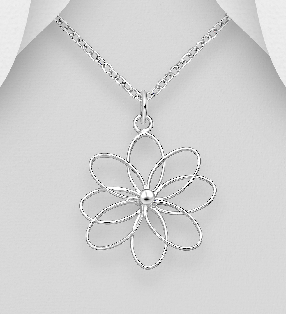 Sterling Silver Flower Pendant image 0