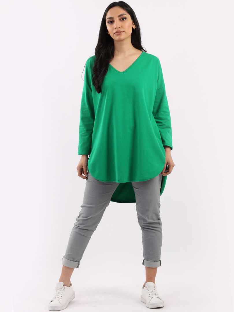 Amelia V Neck Top Apple Green image 1