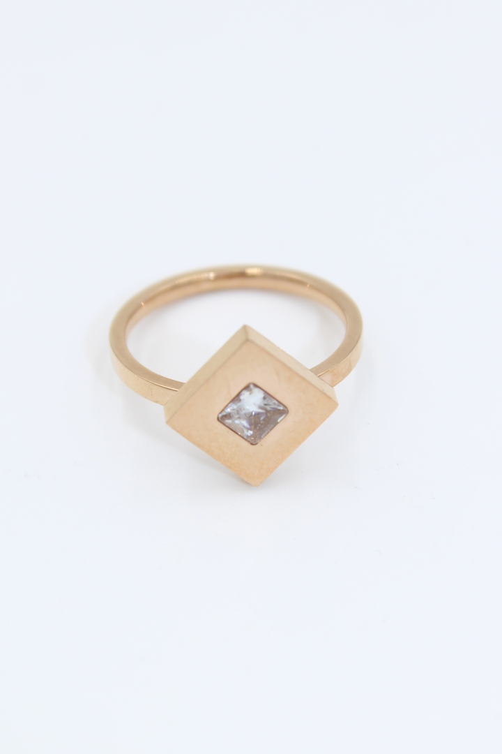 Diamond Cube Stainless Steel Ring image 0
