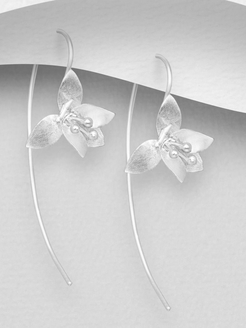 Sterling Silver Petal Drop Earrings image 0