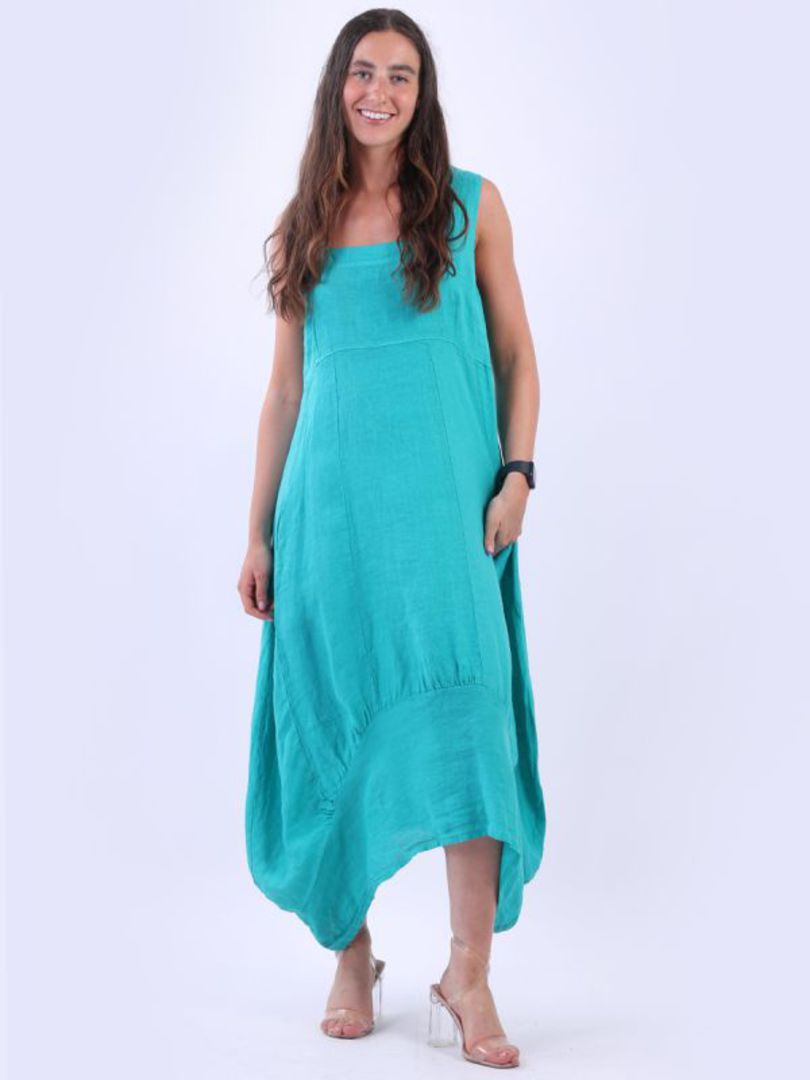 Gabriella Linen Dress Aqua image 1