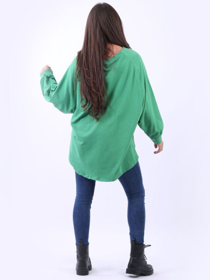 Scribble Shimmery Heart Sweater Apple Green image 3