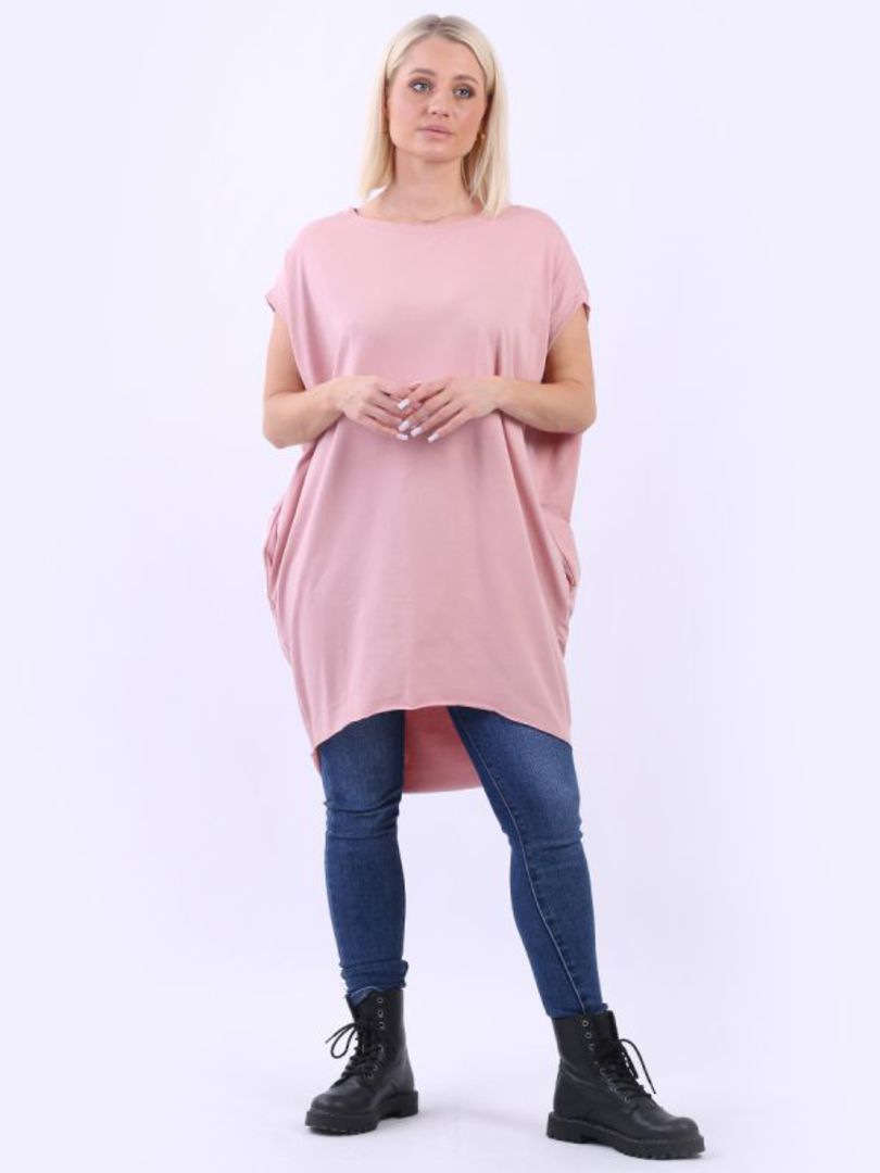 Greta Curve Back T Shirt Light Pink image 1