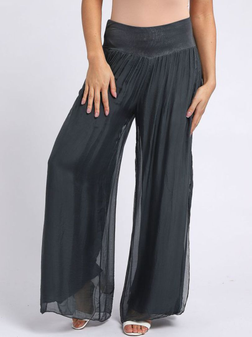 Skylar Silk Trousers Charcoal image 1