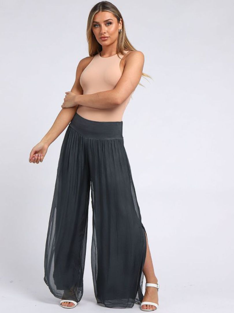 Skylar Silk Trousers Charcoal image 0